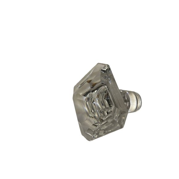 Vintage Glass Decanter With Stopper Heavy Clear Ribbed Sides Starburst Bottom 10 - Picture 5 of 8